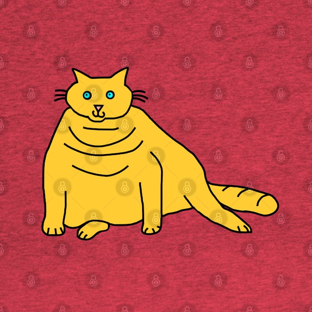 Yellow Chonk Cat by ellenhenryart